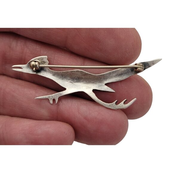 Sterling Silver Turquoise Road Runner Bird Pin K291 - Picture 2 of 6